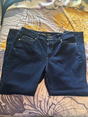 Michael Kors Navy Skinny Jeans with Gold-Tone Hardware